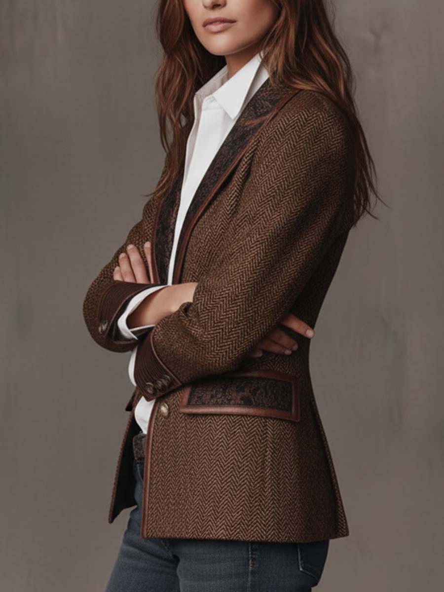 Gisele | Chevron Inset Blazer