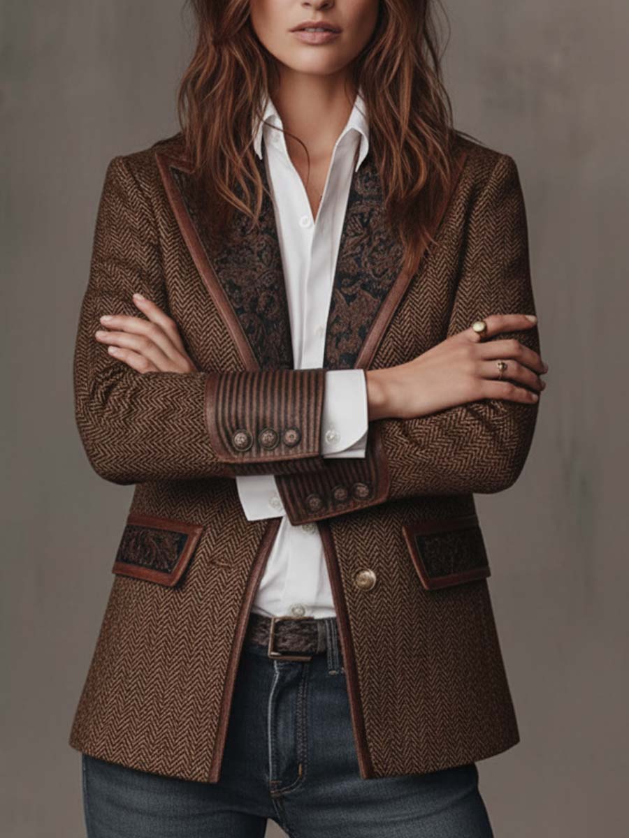 Gisele | Chevron Inset Blazer