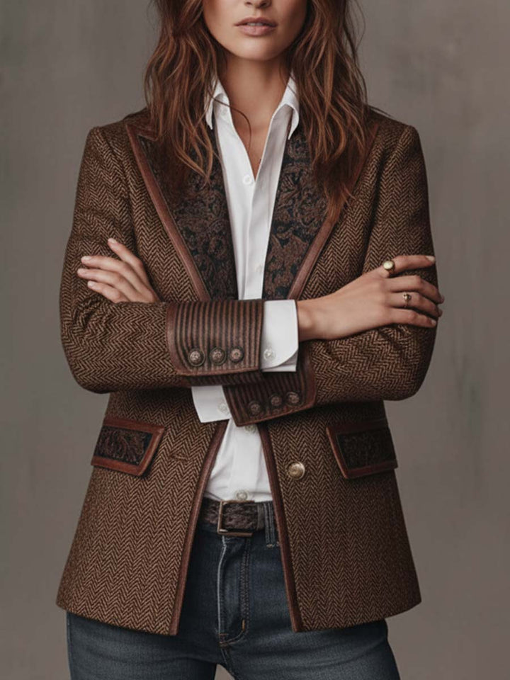 Gisele | Chevron Inset Blazer