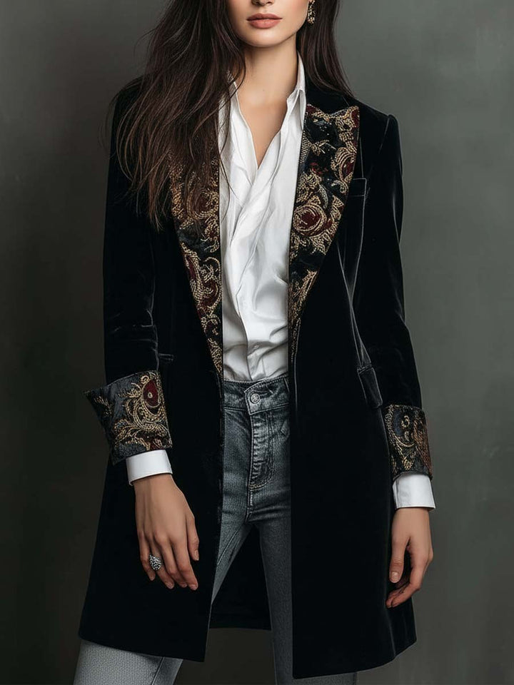Leontine | Slim-Fit Baroque Print Blazer