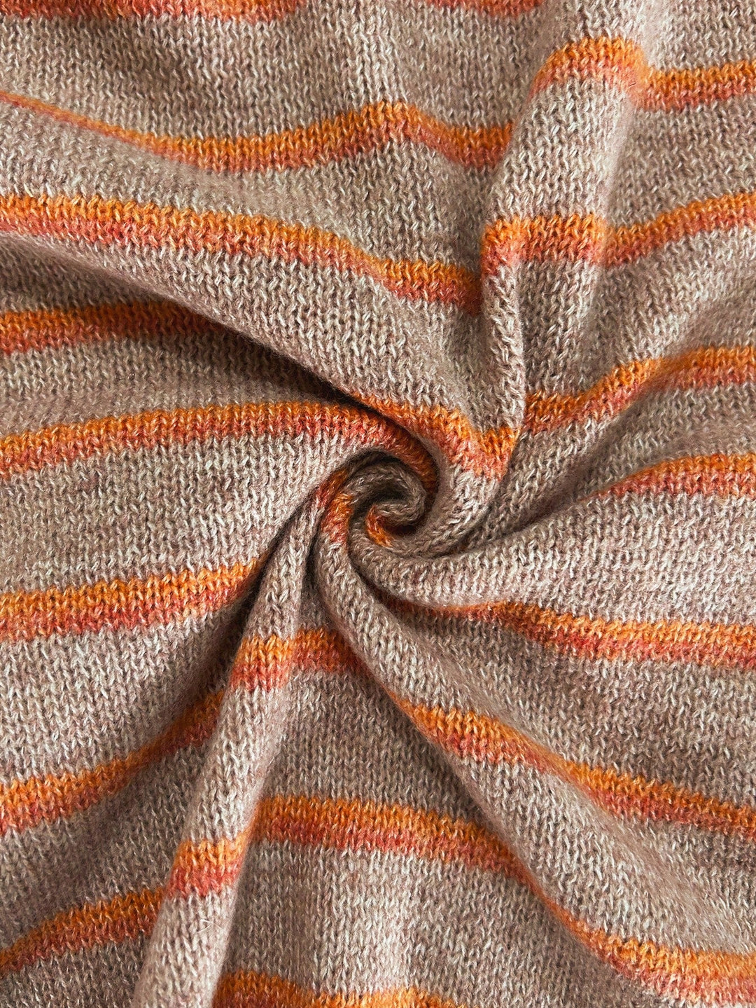 Liora | Striped Knit Cardigan – Beige Orange
