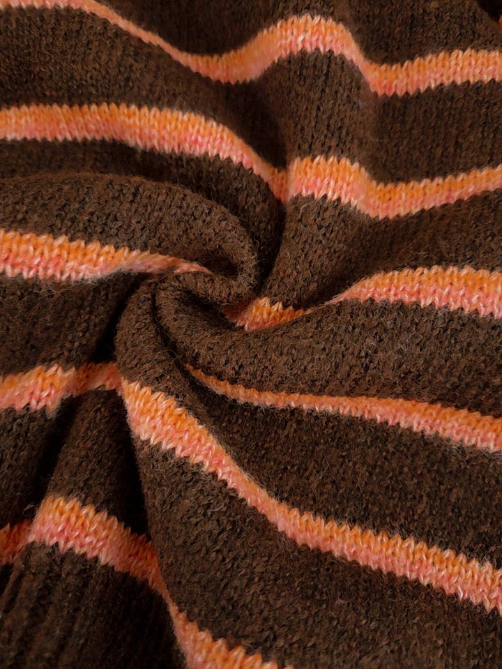 Liora | Striped Knit Cardigan – Beige Orange