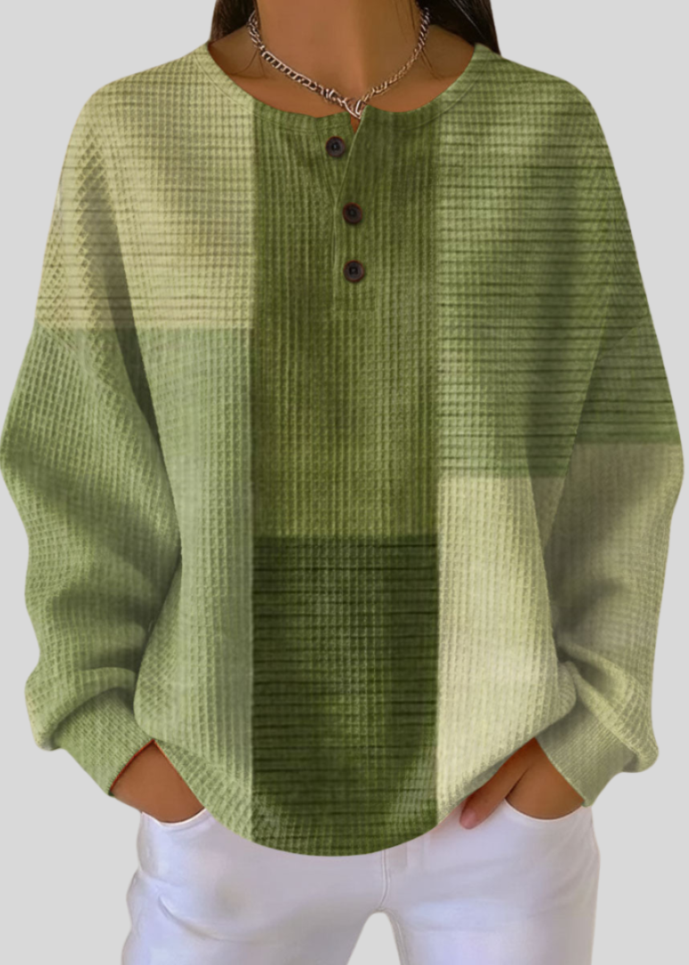 NORA | Henley sweatshirt with waffle knit