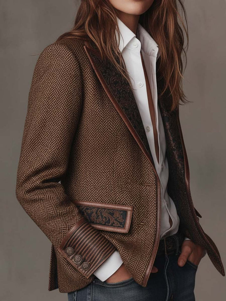 Gisele | Chevron Inset Blazer