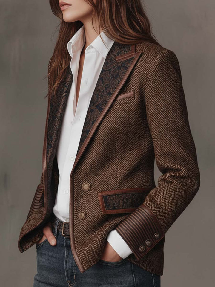 Gisele | Chevron Inset Blazer