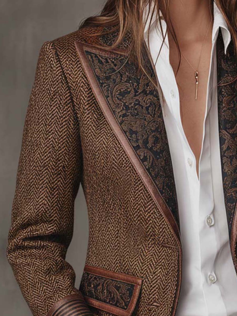 Gisele | Chevron Inset Blazer