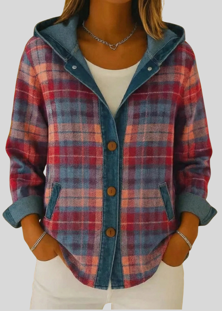 ABIGAIL | Hooded plaid shacket