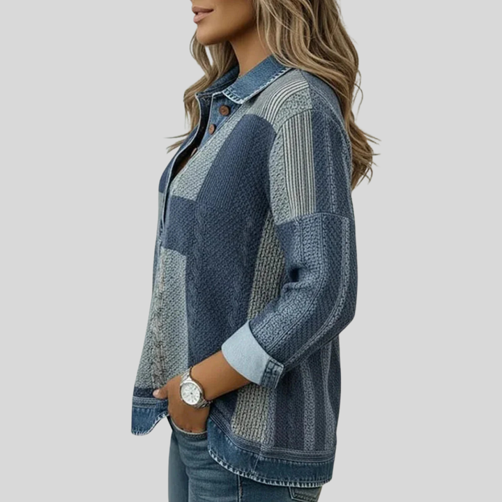 CHLOE | Colorblock sweatshirt with button placket