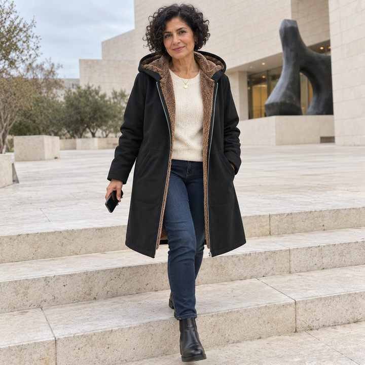 Clementine | Sherpa-Lined Hooded Coat