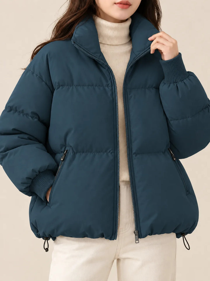 Celeste | Cozy Quilted Puffer Jacket - Deep Blue