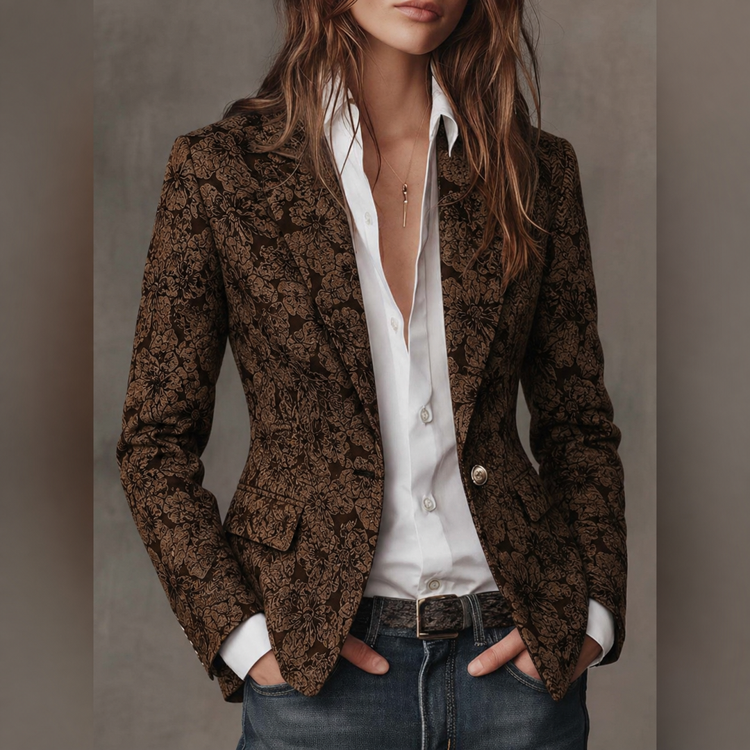 Estelle | Jacquard Cashmere Fitted Blazer