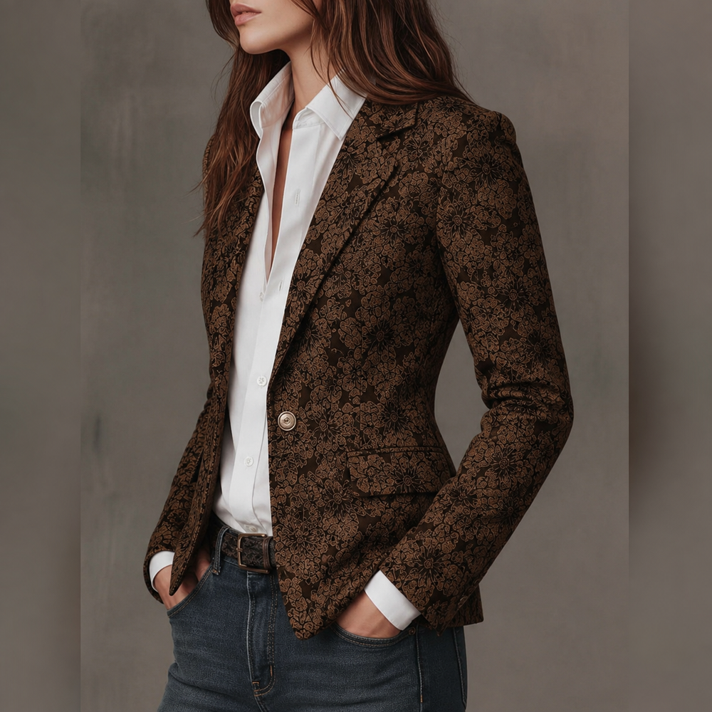 Estelle | Jacquard Cashmere Fitted Blazer
