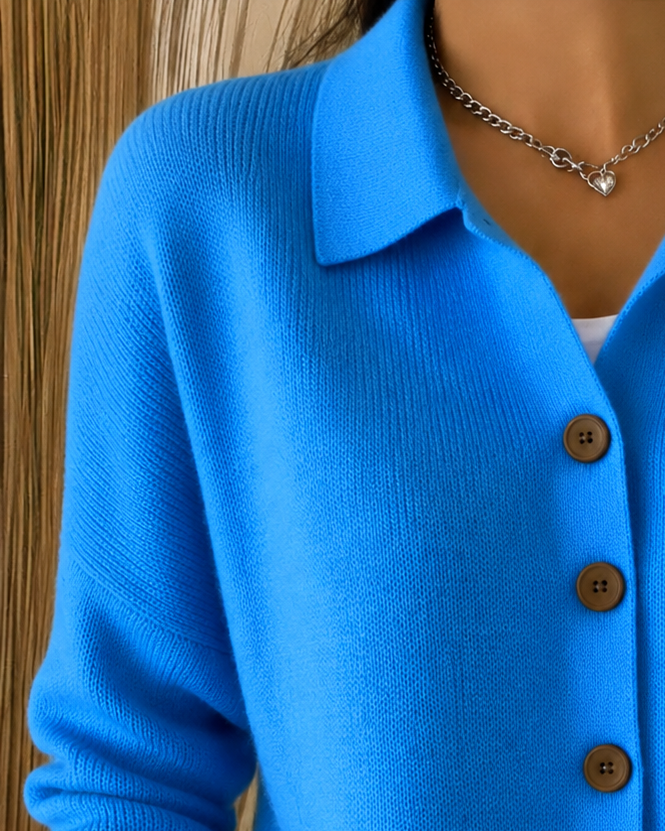 Sienna | Elegant Button Collar Cardigan