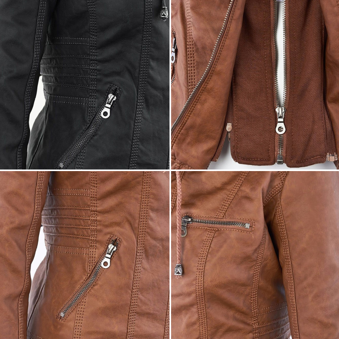Camille | Hooded Moto Jacket