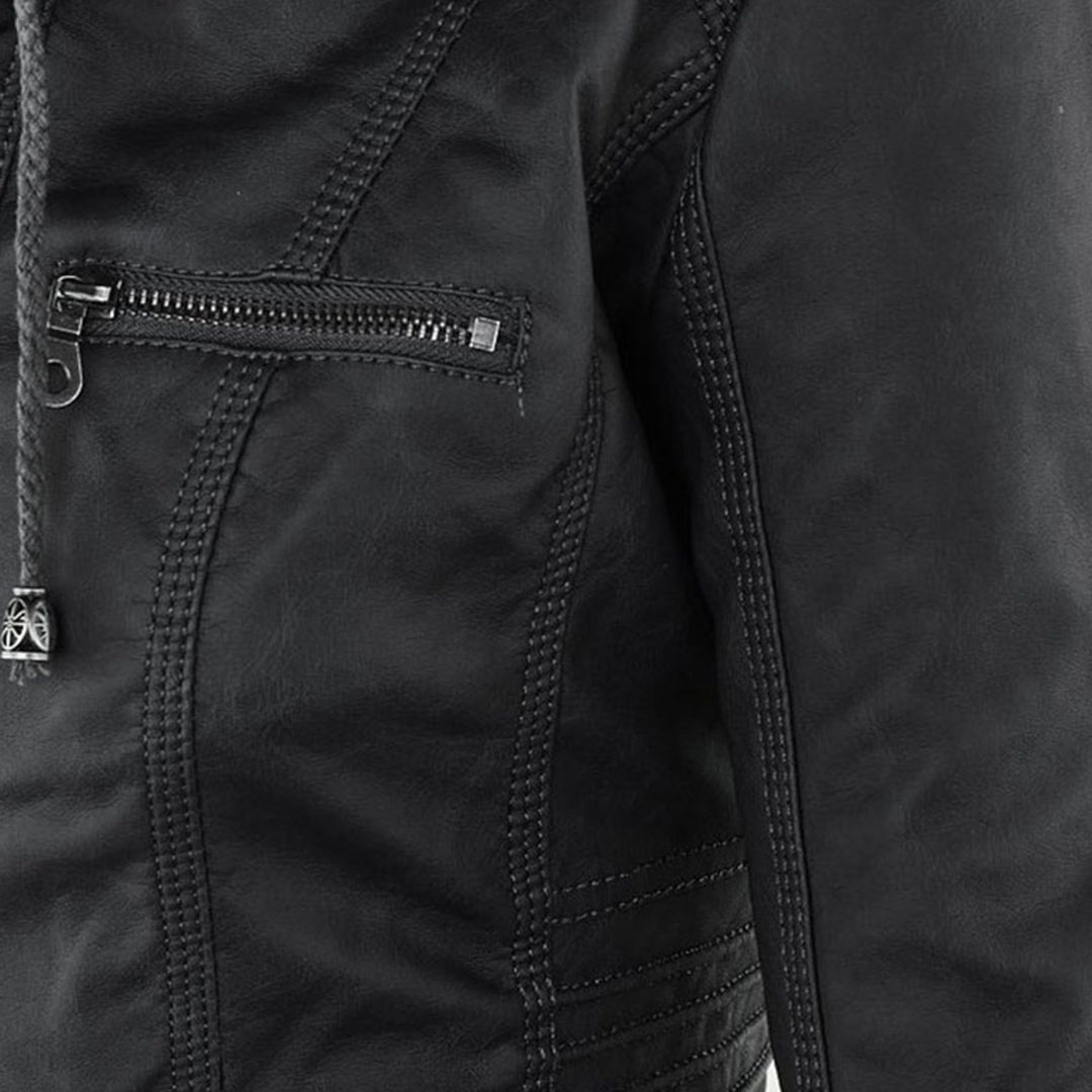 Camille | Hooded Moto Jacket