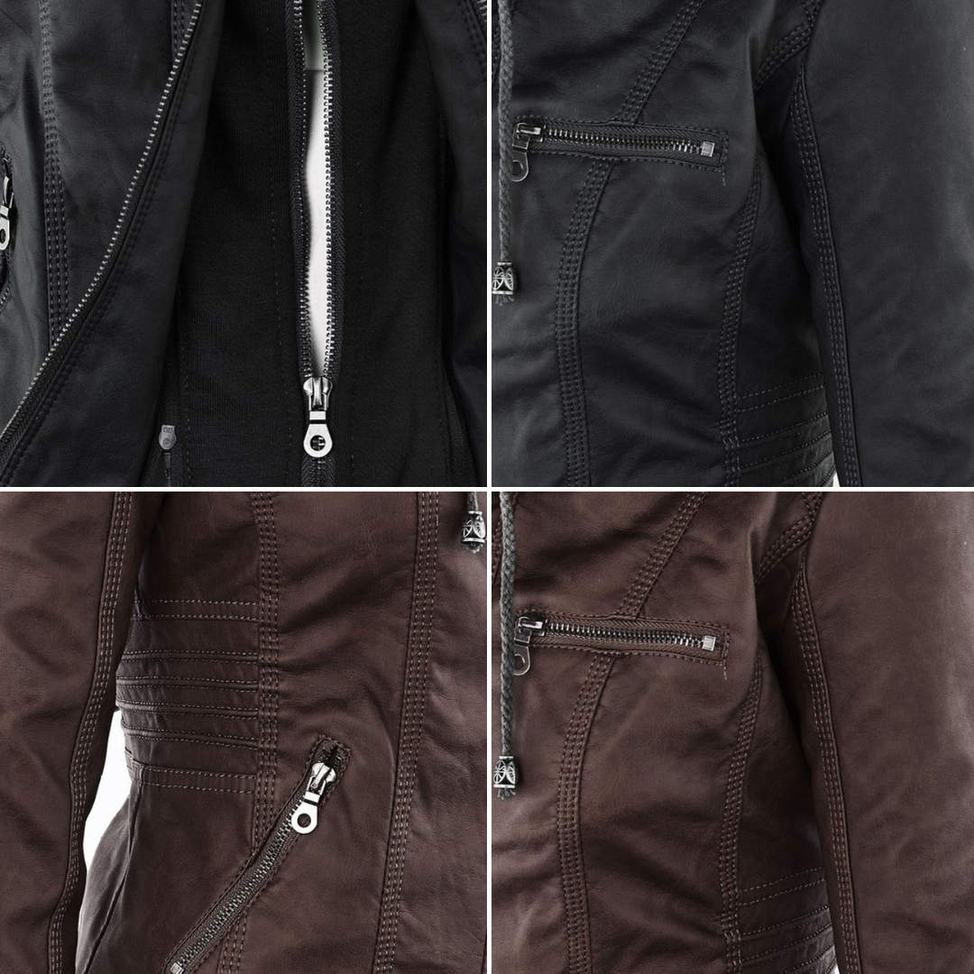 Camille | Hooded Moto Jacket