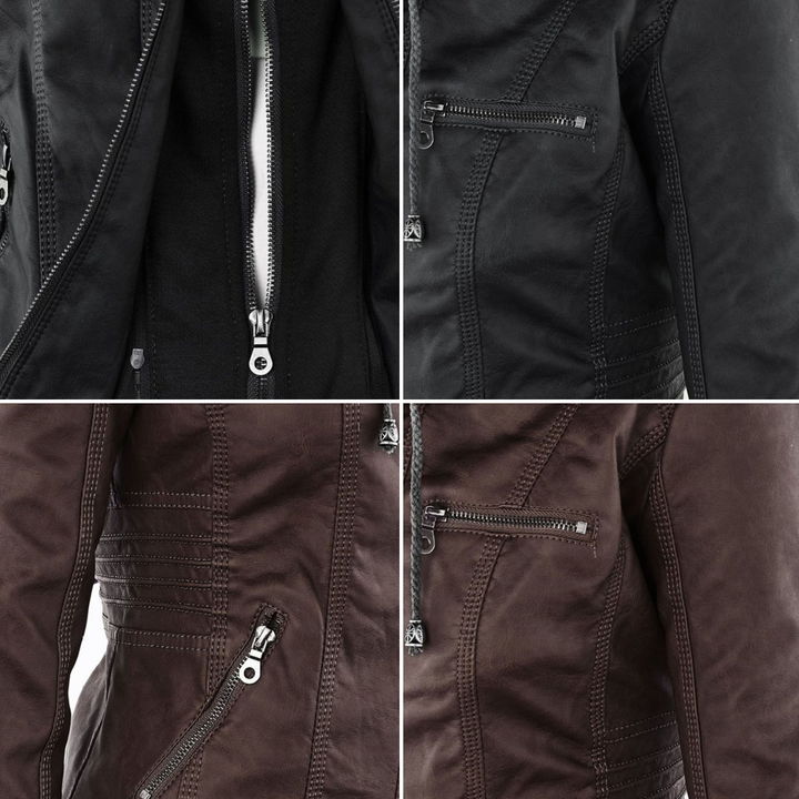 Camille | Hooded Moto Jacket
