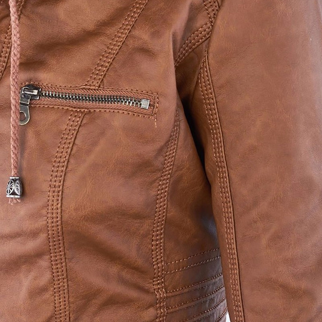 Camille | Hooded Moto Jacket