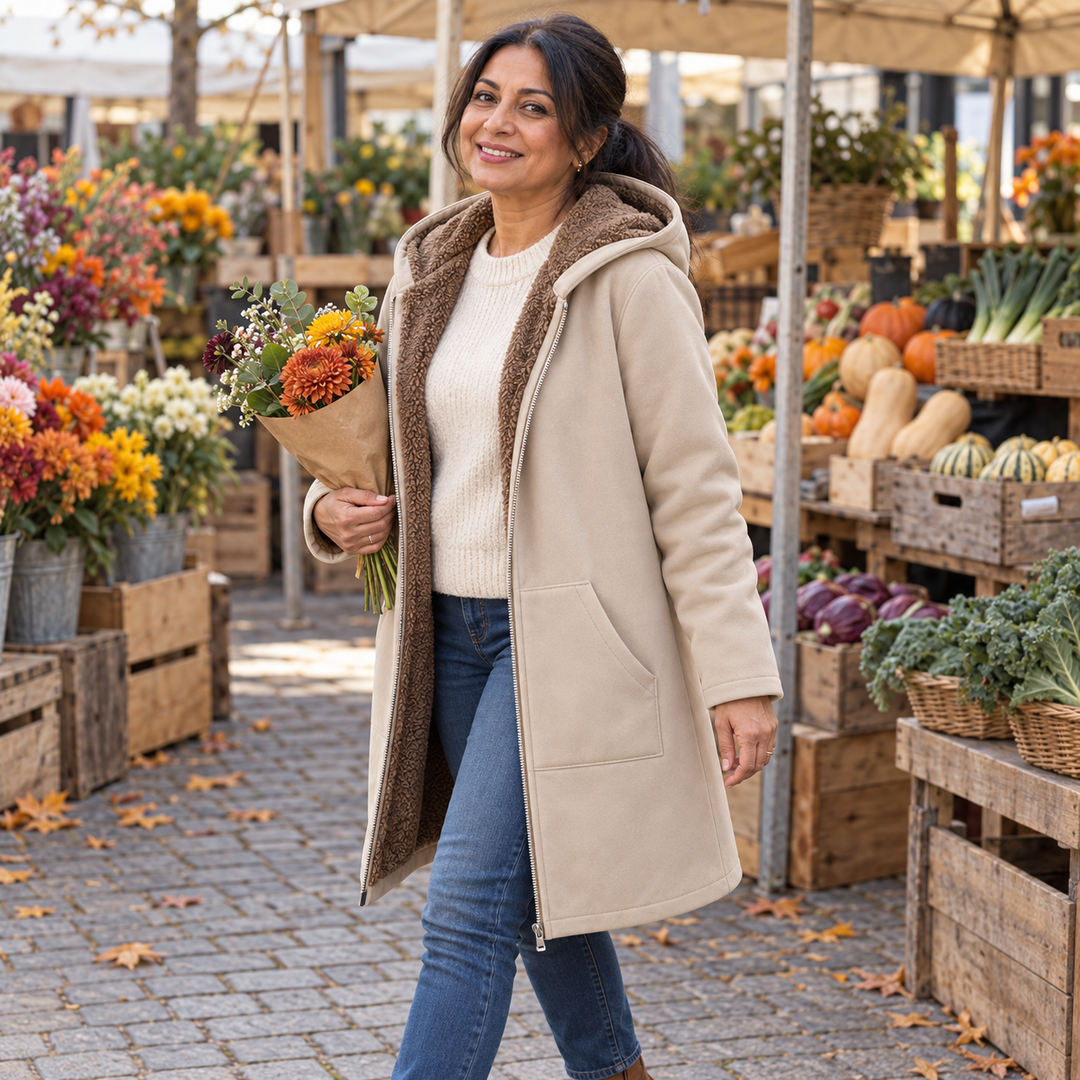 Clementine | Sherpa-Lined Hooded Coat