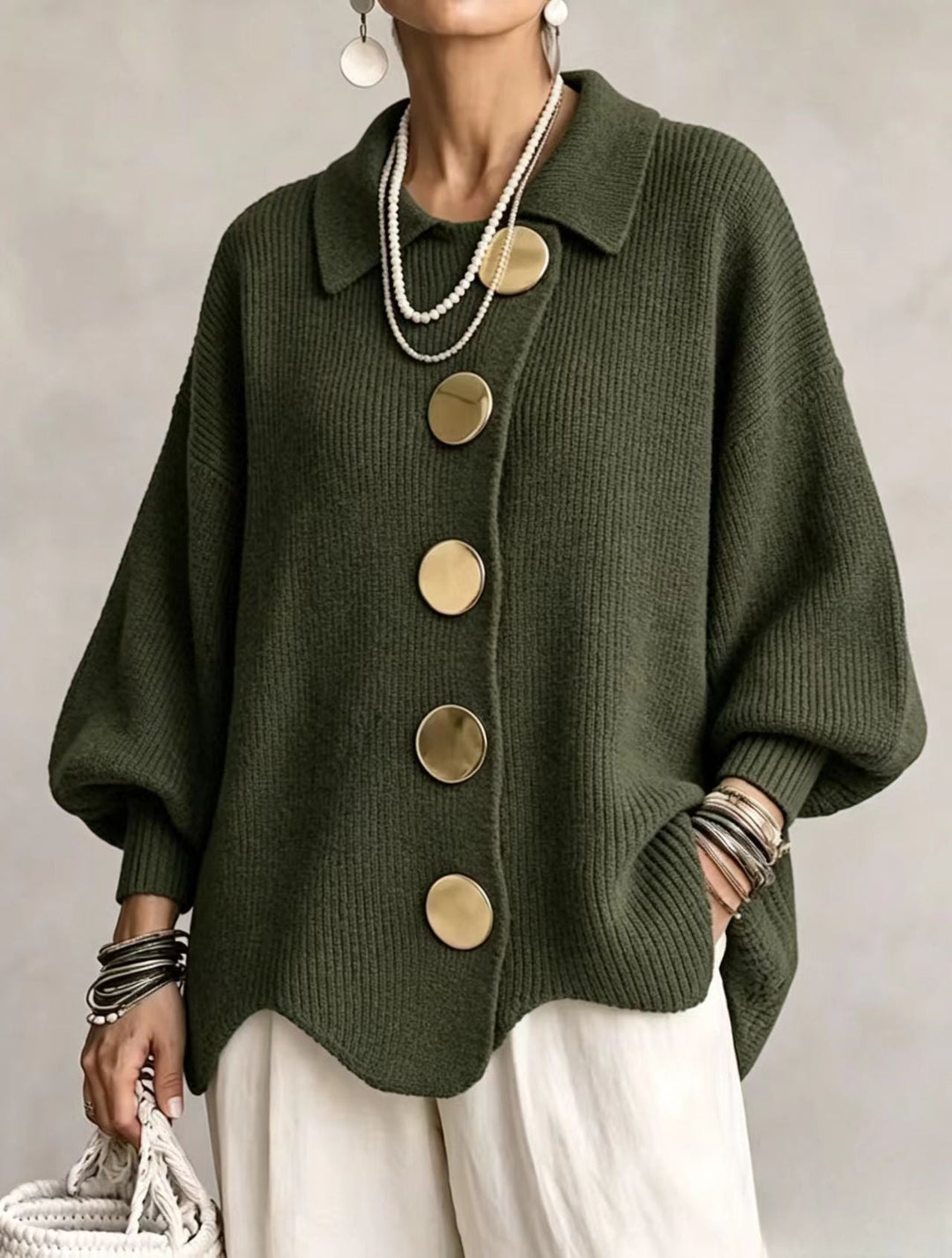 RUTH | Oversized collared cardigan