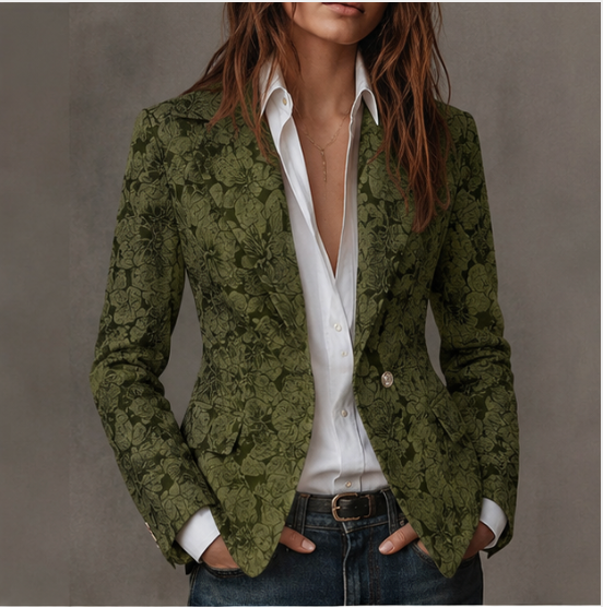Estelle | Jacquard Cashmere Fitted Blazer