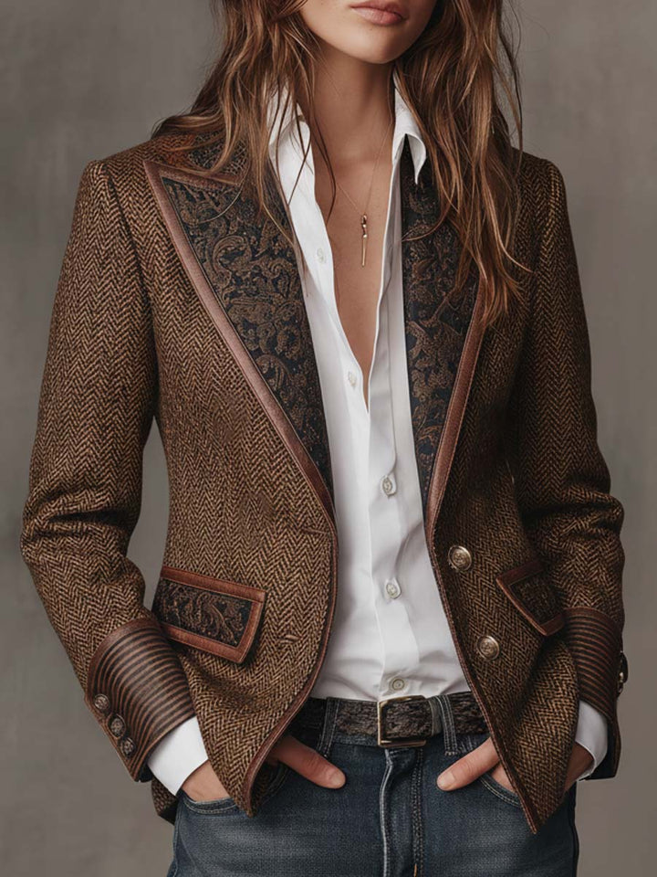 Gisele | Chevron Inset Blazer