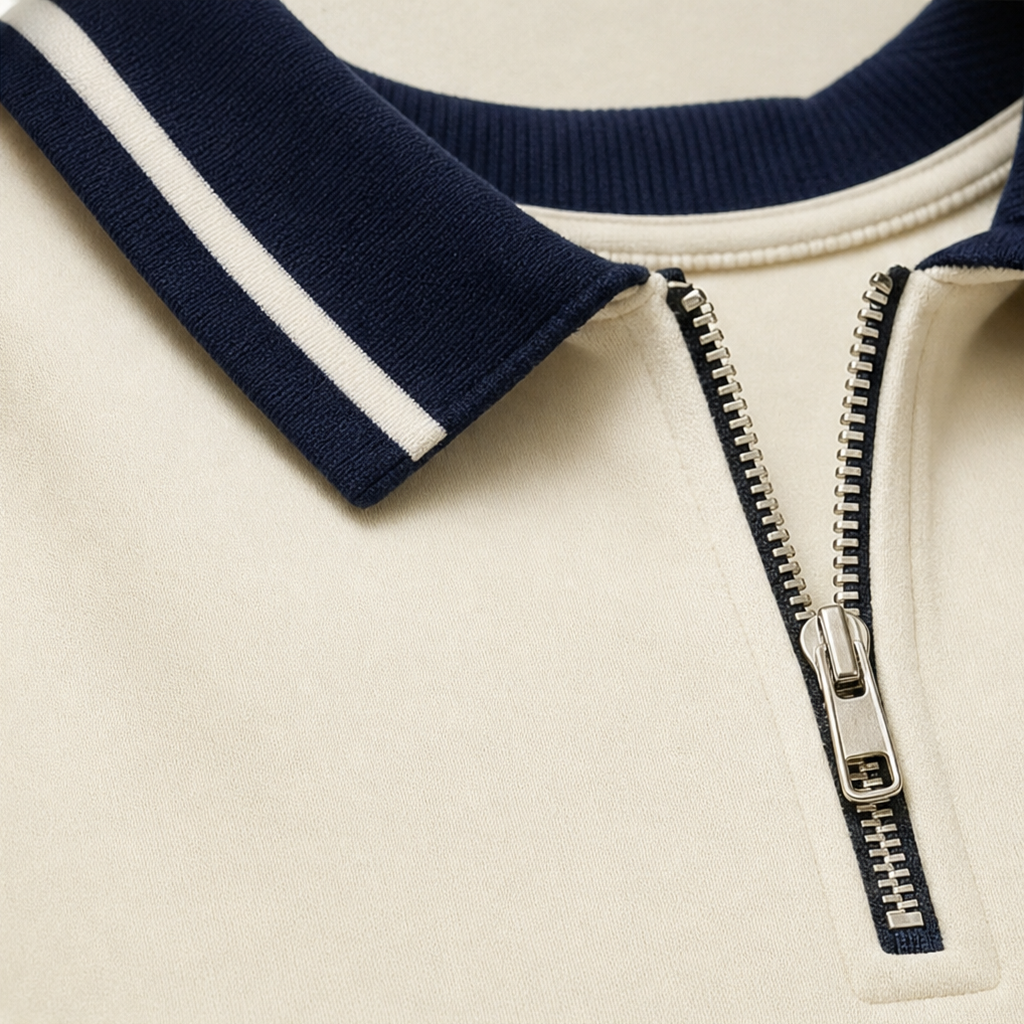 Lillian | Contrast-Stripe Half-Zip Polo Dress