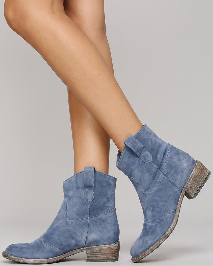Rosalind & Belle | Elegant Side-Zip Boots — Blue