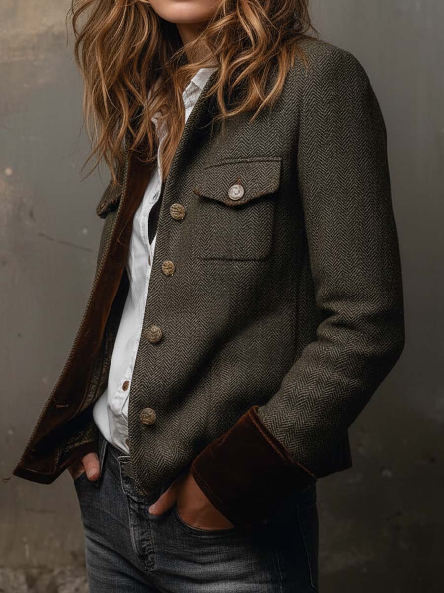 Evangeline | Herringbone Jacket