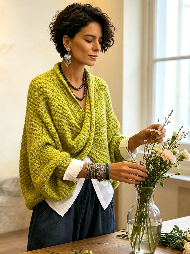 Sienna | Crossover V-Neck Batwing Sweater