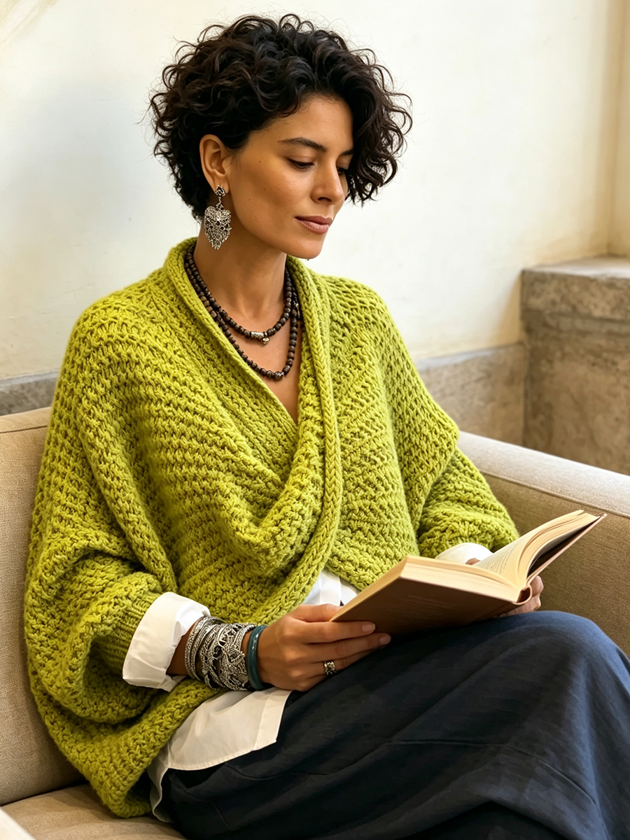 Sienna | Crossover V-Neck Batwing Sweater