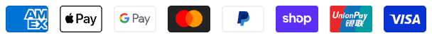 American Express, Apple Pay, Google Pay, Mastercard, PayPal, Shop Pay, UnionPay, Visa